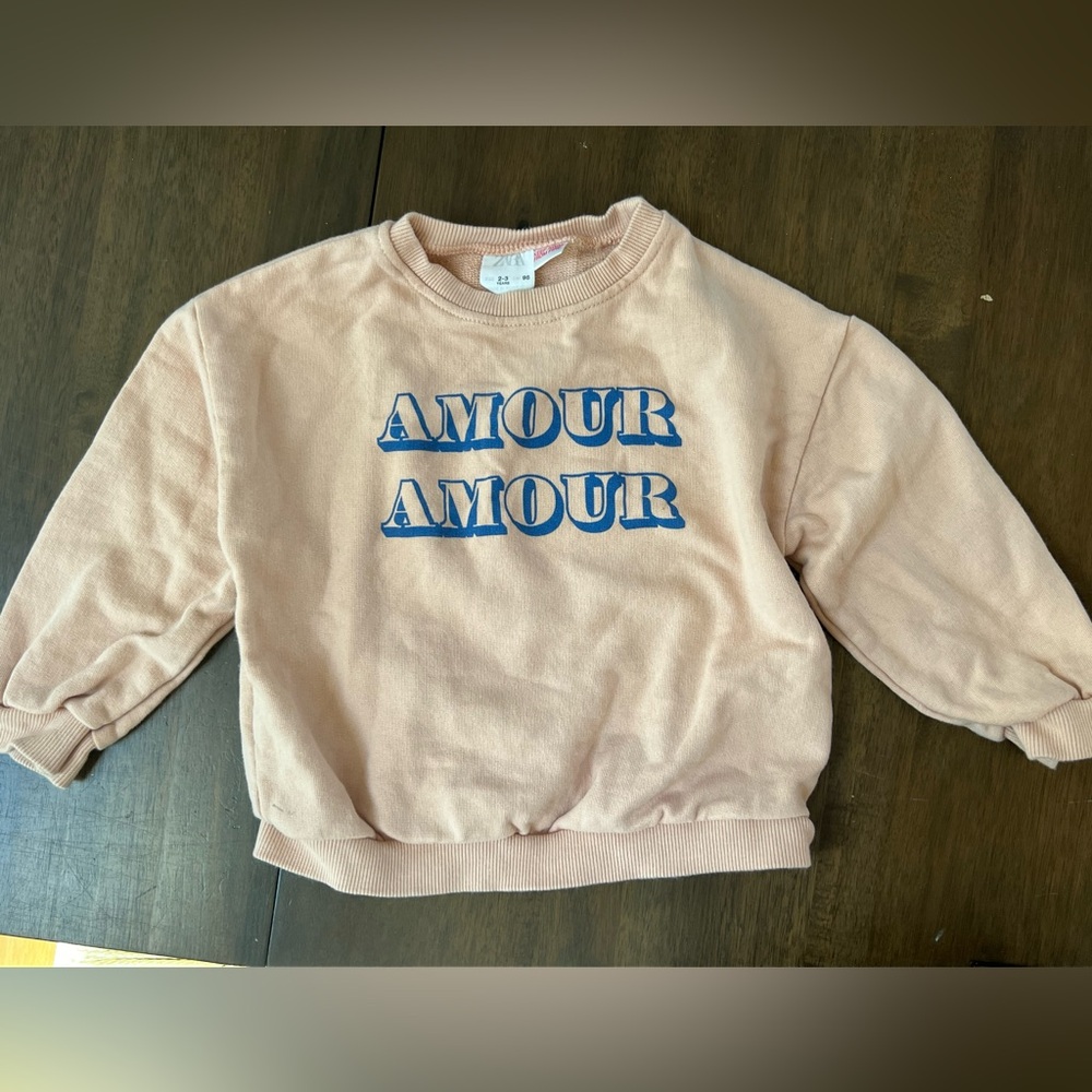 Zara “Amour Amour” crewneck sweatshirt 2-3 Years